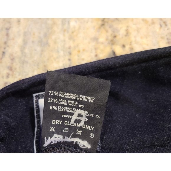 Vintage Men's Size  30 Skitique Black Embossed Ski Pants Wool Blend Italy - Picture 5 of 12